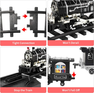 Remote Control Train Set With Smoke, Sound And Light, Rc Train Toy Under Christmas Tree, Toy Train Set For Under Christmas Tree