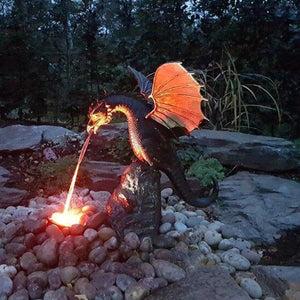 Resin Dragon Garden Fountain for Outdoor Dragon Decor and Garden Decoration