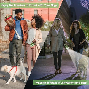 Retractable Dog Leash With Flashlight, 4 In 1 Dog Leash Retractable, Anti-Slip Handle