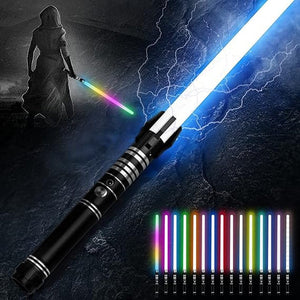 RGB Metal Lightsaber Toy with Sound, 14 Colors, USB Charge