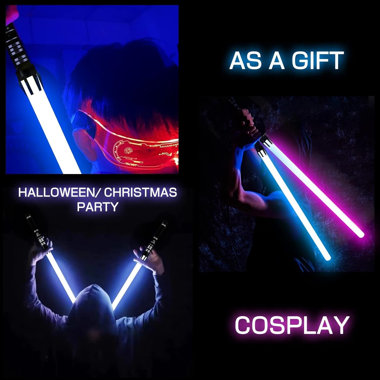 RGB Metal Lightsaber Toy with Sound, 14 Colors, USB Charge