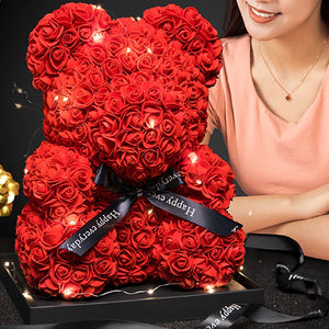 Rose Teddy Bear With Box Lights For Valentines Gifts For Her 1005006439133182-Flesh Pink