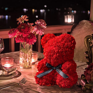 Rose Teddy Bear With Box Lights For Valentines Gifts For Her 1005006439133182-Flesh Pink