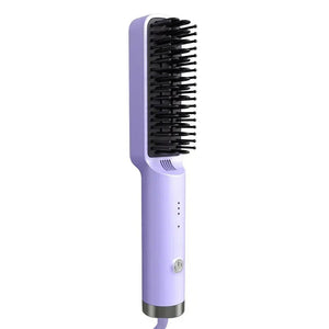 Portable Rechargeable Hair Straightener Brush with Ion Care