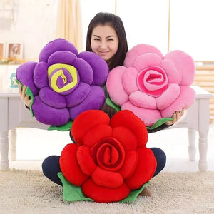 3D Rose Style Decorative Pillow for Home and Events