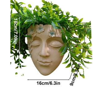 Creative Resin Wall Planter with Drainage Hole