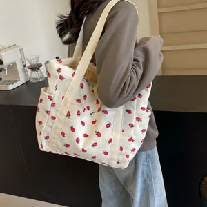 Corduroy Large Capacity Minimalist Tote Bag