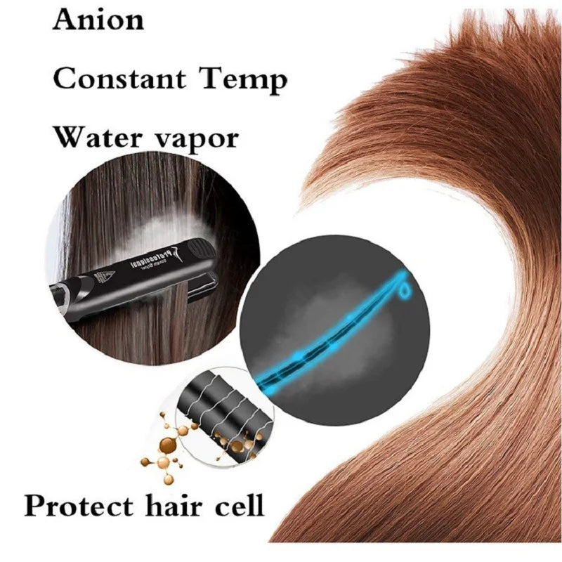 Steam Hair Straightener with Ceramic Vapor Plates
