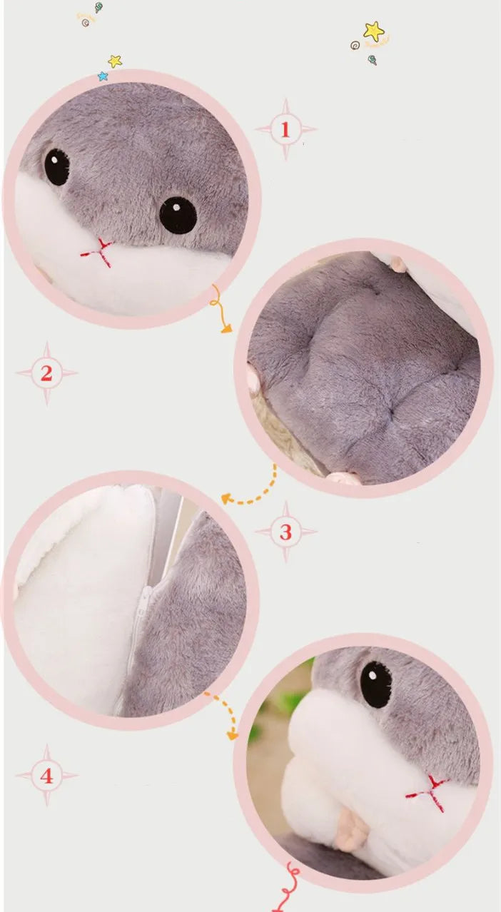 Hamster Shape Plush Cushion Seat Hand Warmer