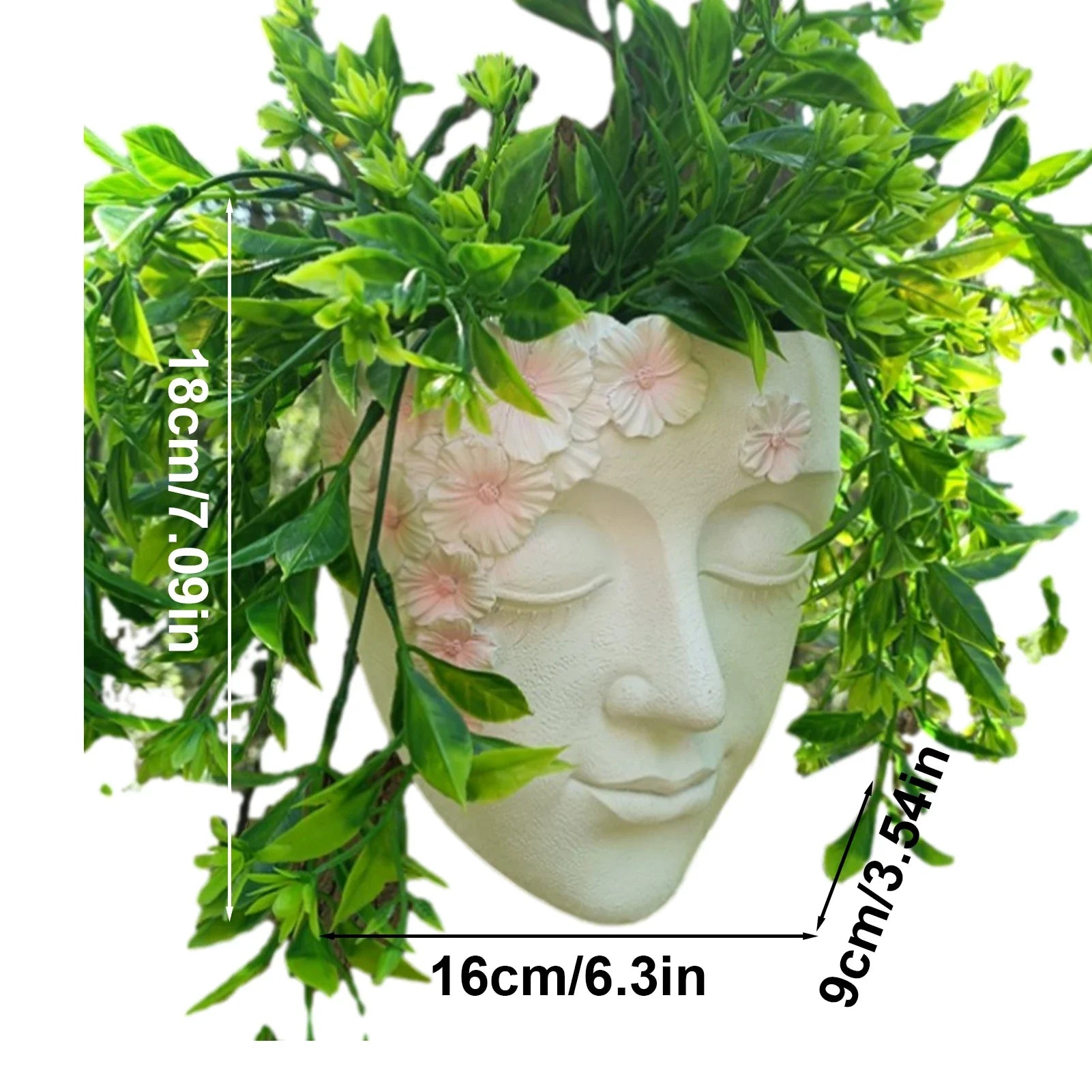 Creative Resin Wall Planter with Drainage Hole