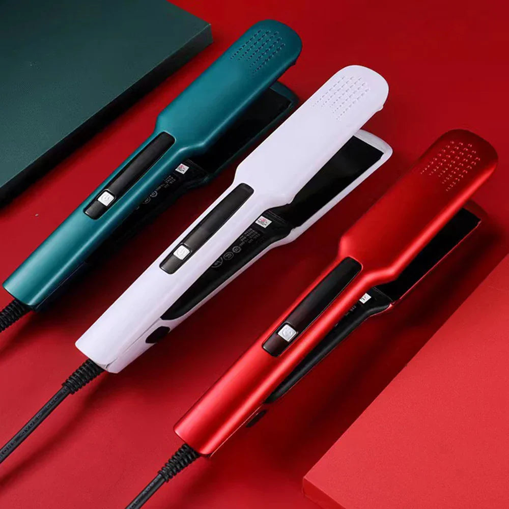 Professional Titanium Hair Straightener Brush with LCD