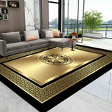 Luxury Golden Abstract Carpet Rug For Living Room Bedroom