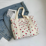 Corduroy Large Capacity Minimalist Tote Bag