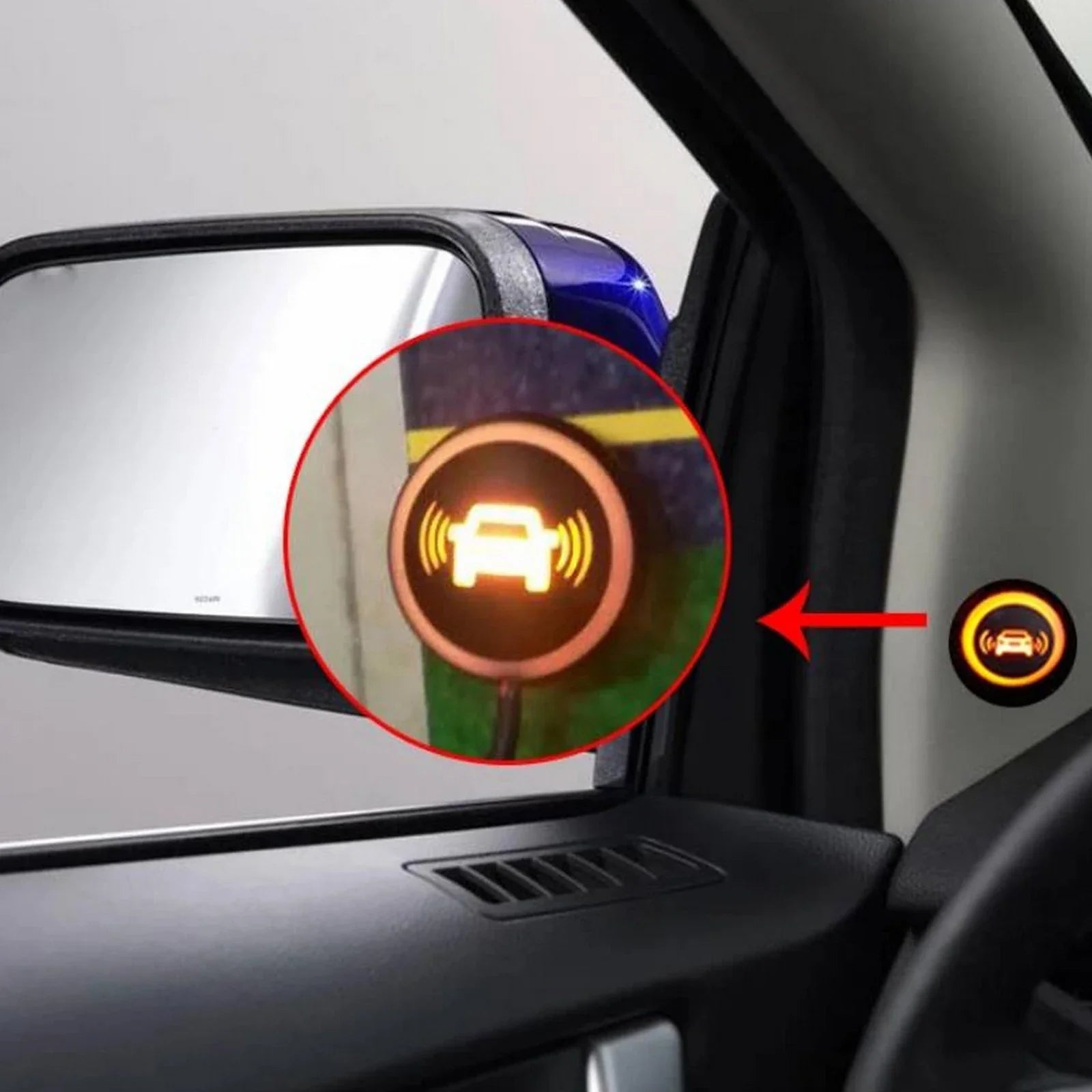 Car Blind Spot Detection System Warning Light