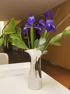 Silver Petal Stainless Steel Vase Candle Holder