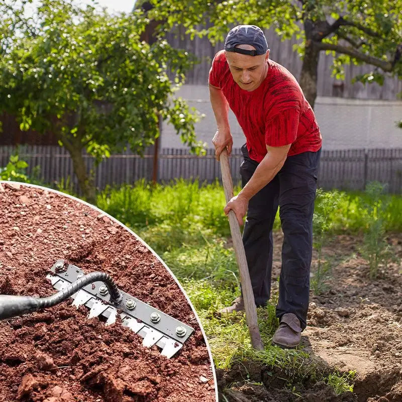 Carbon Steel Multi-Teeth Garden Weeding Rake Tool