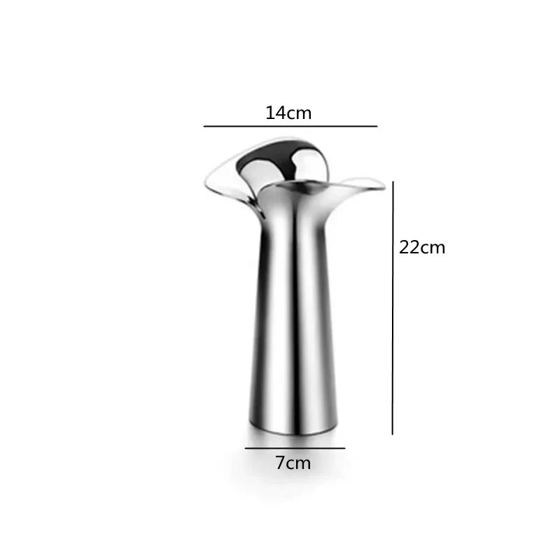 Silver Petal Stainless Steel Vase Candle Holder