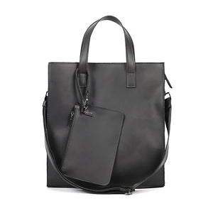 Vintage PU Leather Men's Large Capacity Tote Bag
