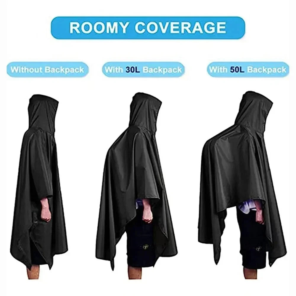 3-In-1 Military Waterproof Poncho Outdoor Travel Rainwear