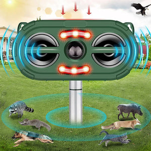 Solar Ultrasonic Waterproof Animal Repeller for Outdoors