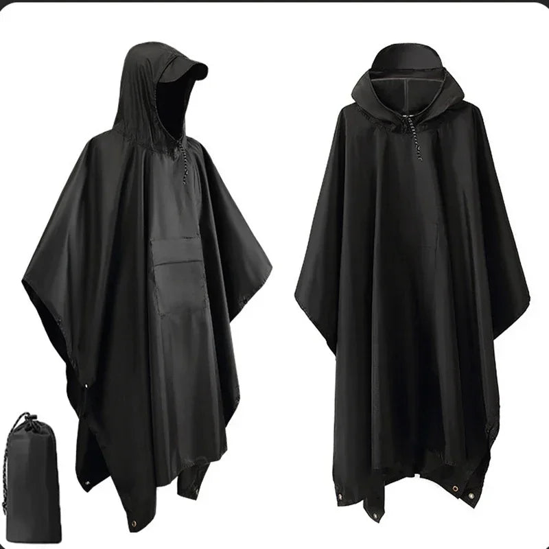 3 in 1 Waterproof Military Poncho Raincoat Tent