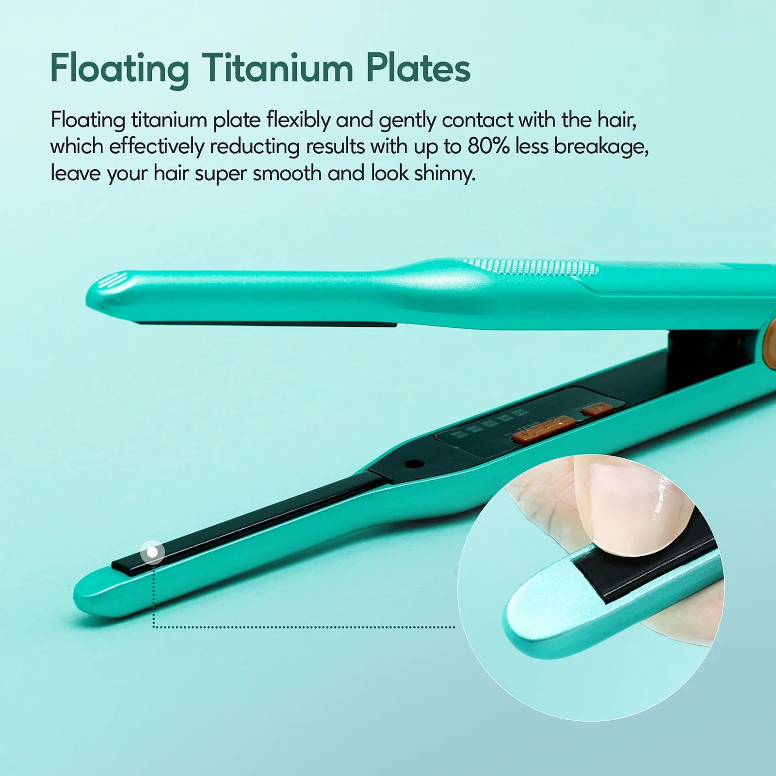 Mini 3/10 Inch Titanium Flat Iron for Short Hair