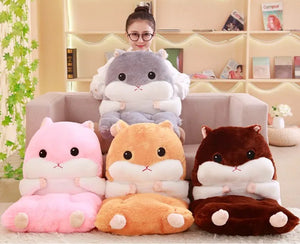 Hamster Shape Plush Cushion Seat Hand Warmer