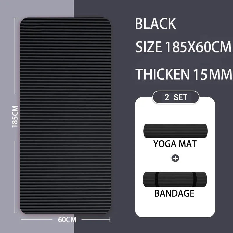 20Mm Thick Non-Slip Nbr Yoga Mat 200X60Cm