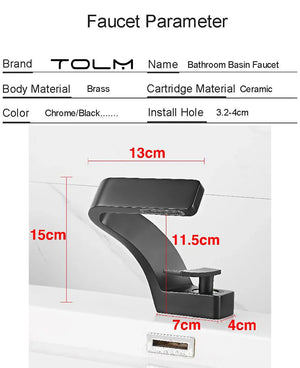 Modern Bathroom Waterfall Faucet with Single Handle