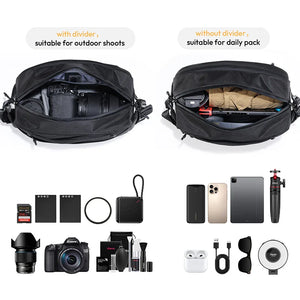 Lightweight Waterproof Sling Camera Bag with Divider