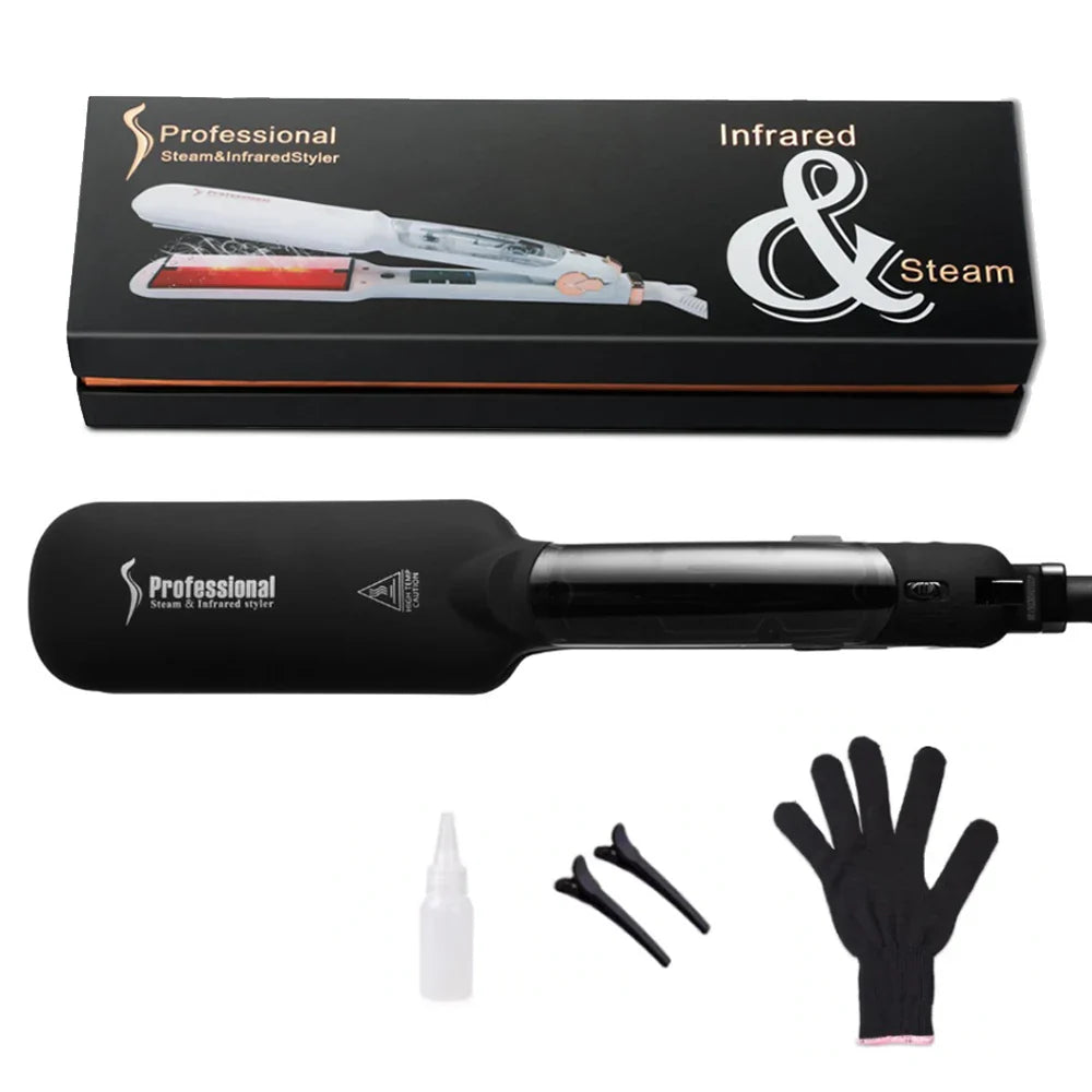 Infrared Steam Ceramic Hair Straightener with 450°F Heating
