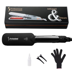 Infrared Steam Ceramic Hair Straightener with 450°F Heating