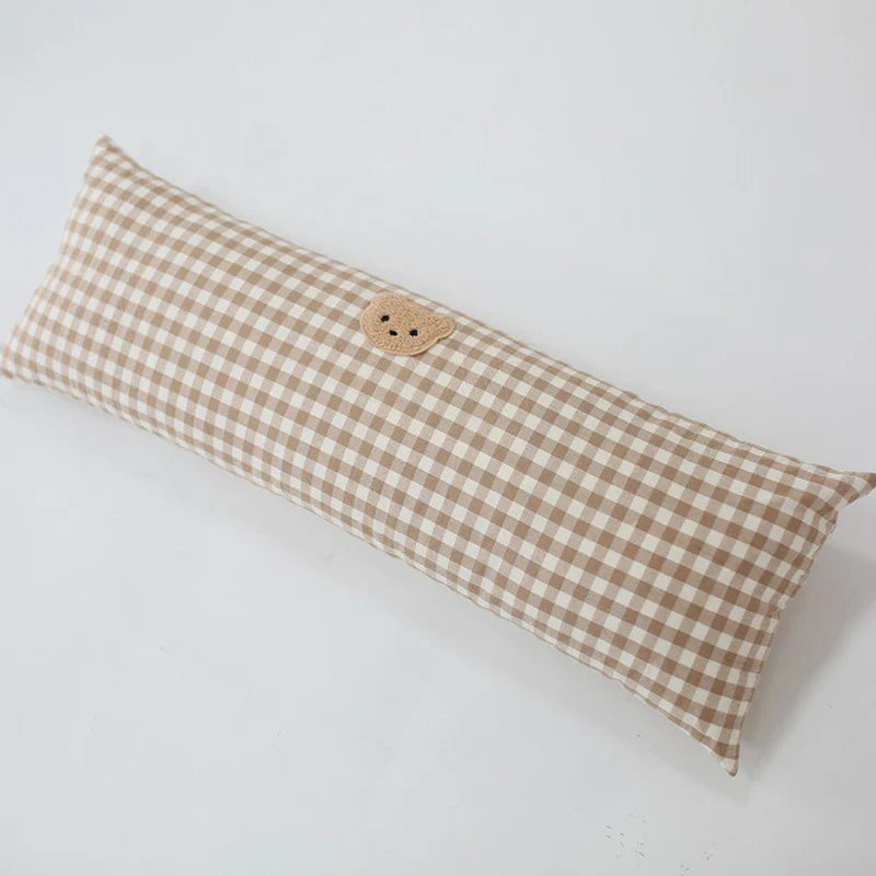 Anti-Collision Little Bear Plaid Baby Pillow