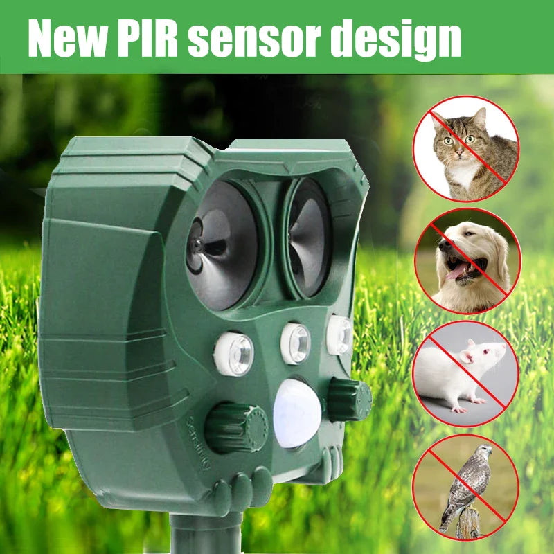 Solar Ultrasonic Animal Repeller for Garden and Yard