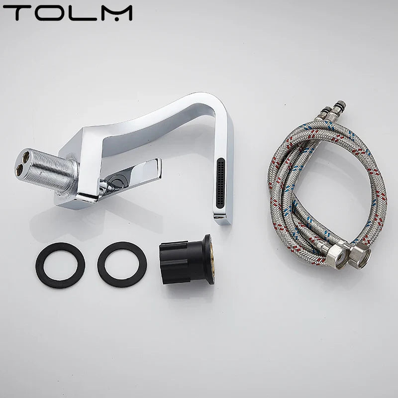 Modern Bathroom Waterfall Faucet with Single Handle