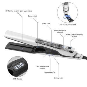 Professional Steam Hair Straightener with Nano Titanium Plates