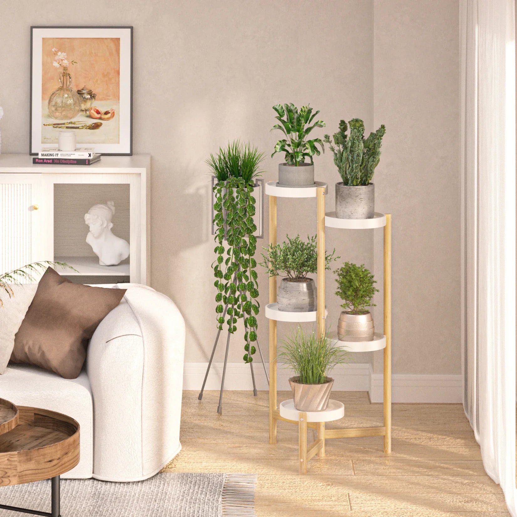 Bamboo 5-Tier Indoor Outdoor Plant Stand Rack