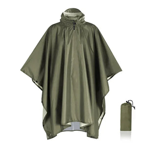 3 in 1 Waterproof Military Poncho Raincoat Tent