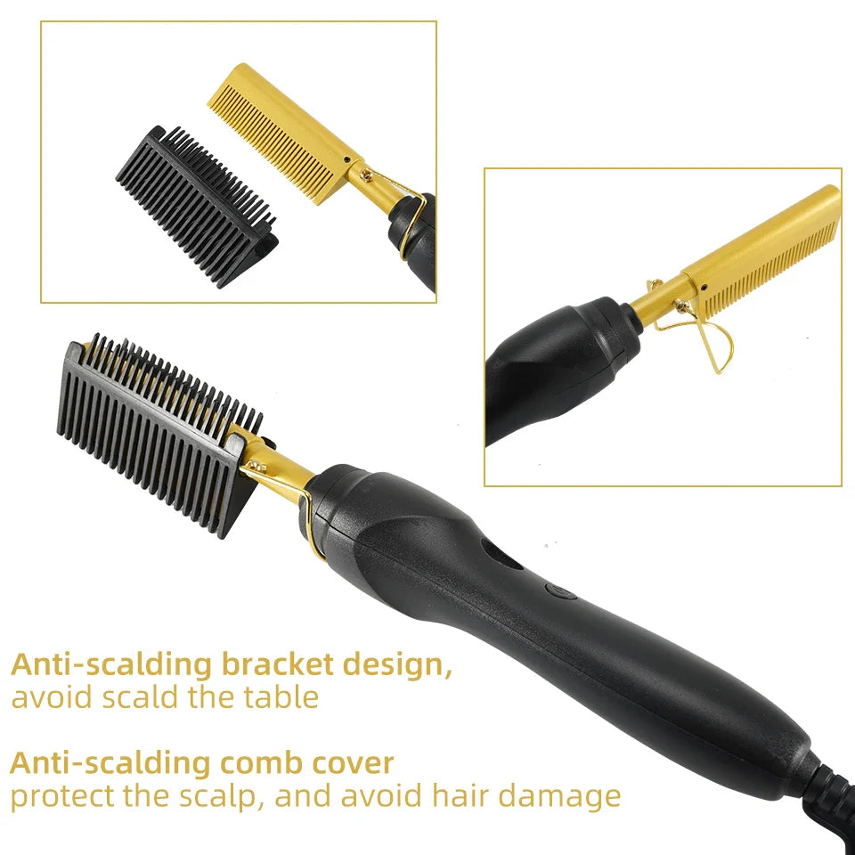 3-in-1 Hair Straightener and Curler Hot Comb