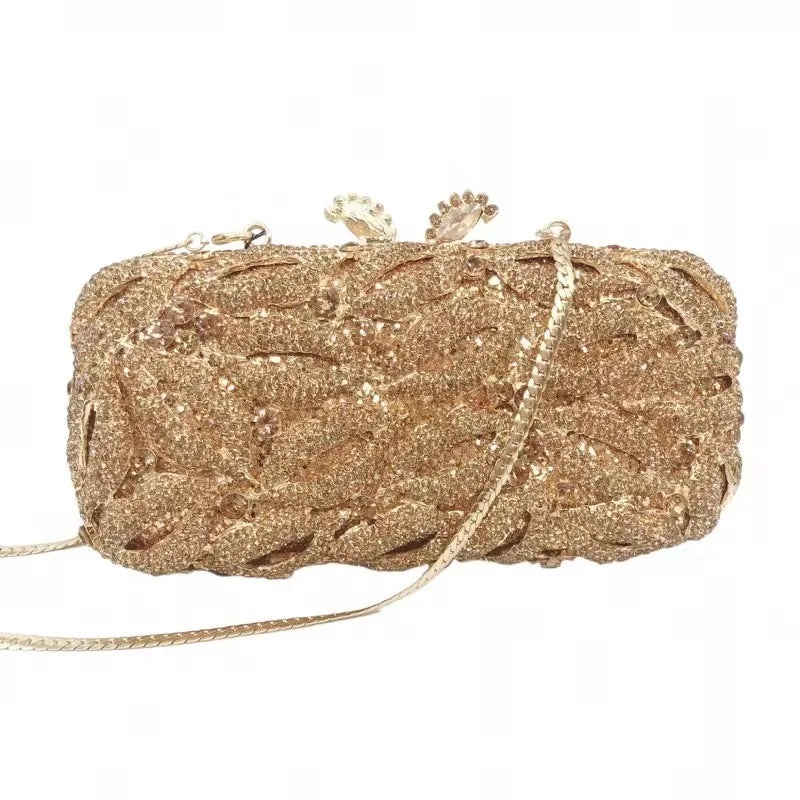 Multi Pink Crystal Clutch Evening Bag