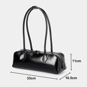 Luxury Genuine Leather Women Shoulder Baguette Bag