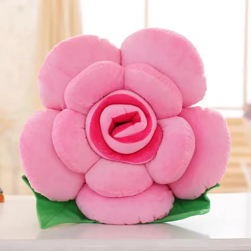 3D Rose Style Decorative Pillow for Home and Events