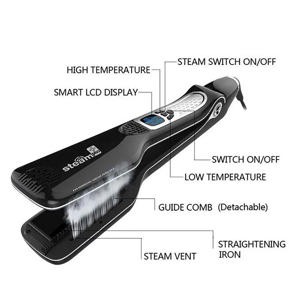 Steam Flat Iron with Ceramic & Tourmaline Plates