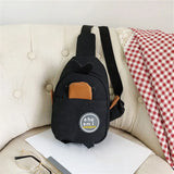 Cute Duck Kids Canvas Crossbody Backpack, High Capacity