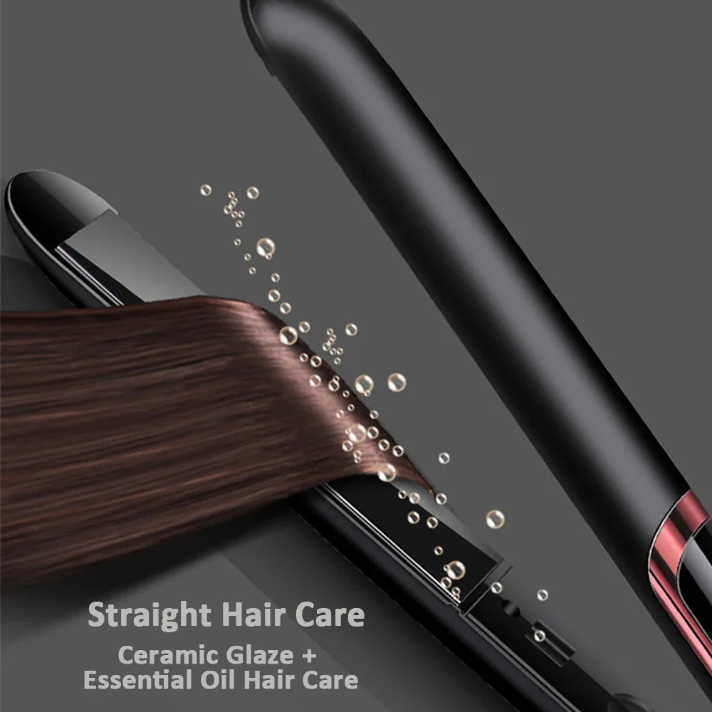 2-in-1 Ceramic Hair Straightener & Curler Tool