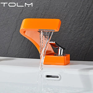 Modern Bathroom Waterfall Faucet with Single Handle