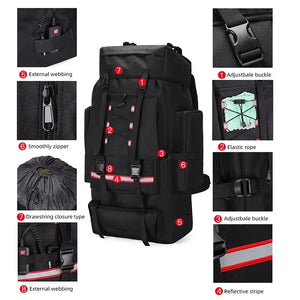 130L Hiking Backpack - Large Waterproof Outdoor Rucksack