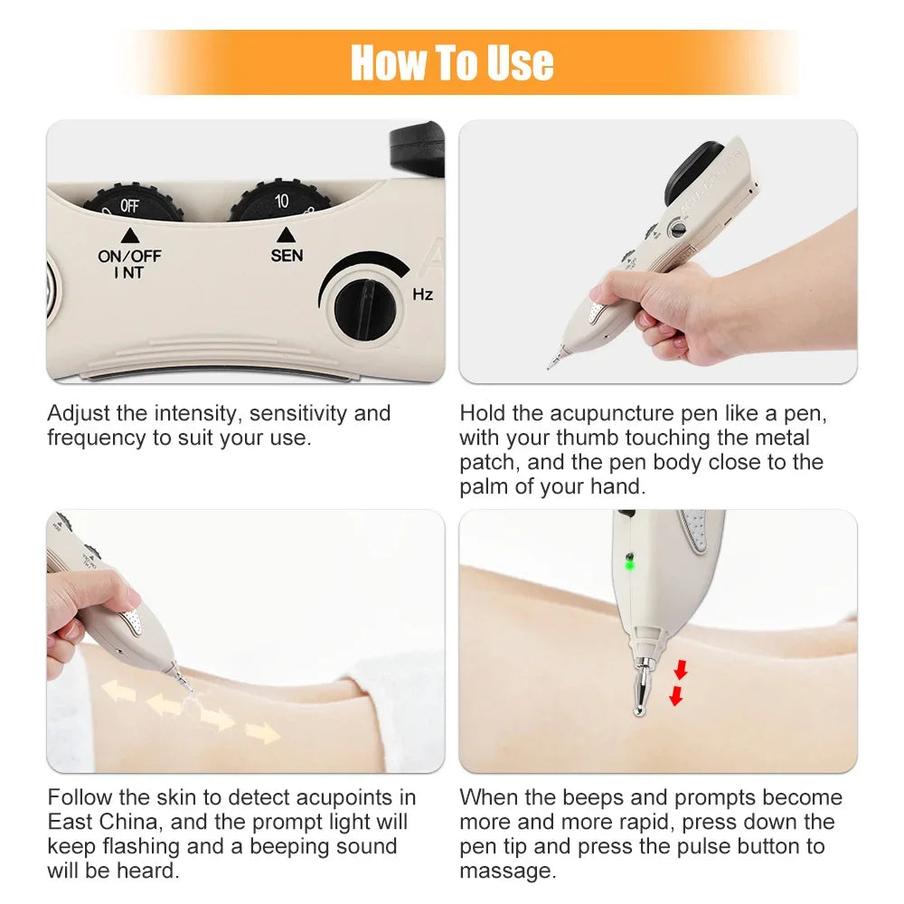 USB Rechargeable Acupuncture Pen with Intelligent Detection
