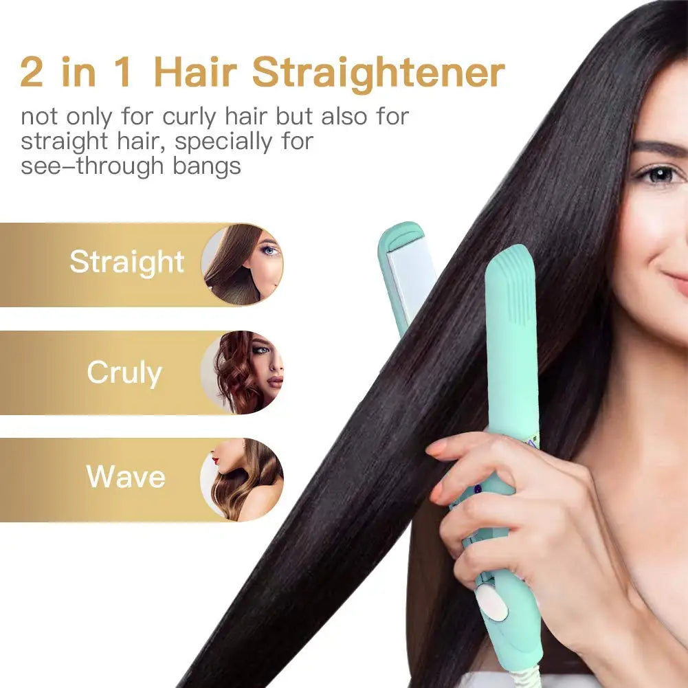 Mini Dual Voltage Hair Straightener & Curler
