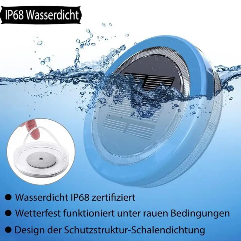 Solar Floating Waterproof Pool Light Blue LED